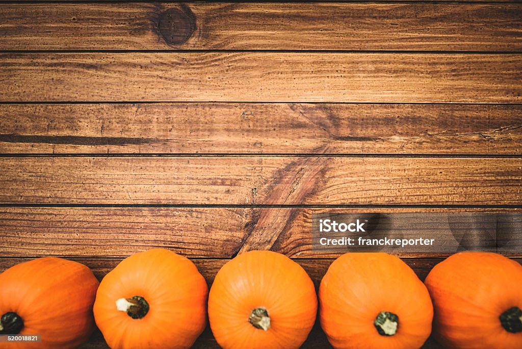 halloween pumpkin on rustic wood Autumn Stock Photo