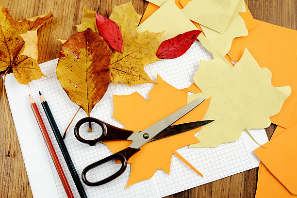 istock cutting out maple leaves of cardboard box paper 520019223