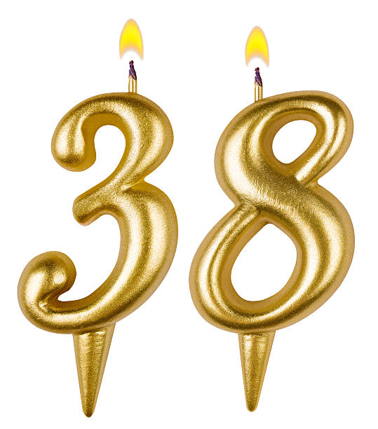 istock Birthday candles number thirty eight isolated on white 520019609