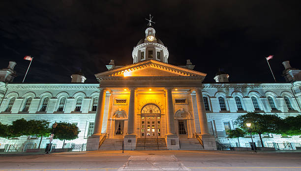 istock Kingston City Hall, Ontario at Night 520021563