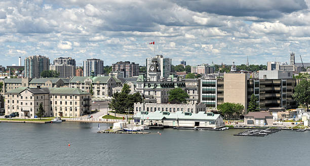 Kingston, Ontario Canada View of Kingston, Ontario, Canada. Kingston is a Canadian city located in Eastern Ontario where the St. Lawrence River flows out of Lake Ontario. kingston ontario photos stock pictures, royalty-free photos & images