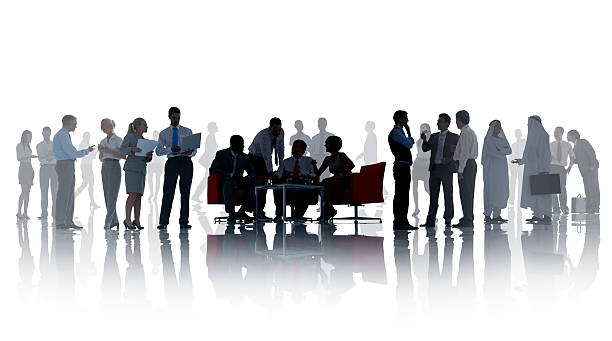 istock Silhouette of Business People with Different Activities 520023327