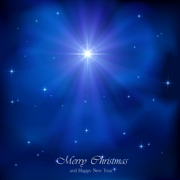 ilustraciones, imágenes clip art, dibujos animados e iconos de stock de estrella de navidad - god light shiny photographic effects