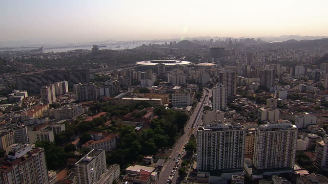 Flying above the city towards Downtown, Rio De Janeiro
