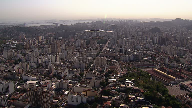 Flying above the city towards Downtown, Rio De Janeiro