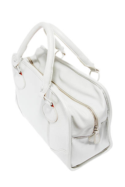 istock Preview ladies fashionable white leather handbag 520043867