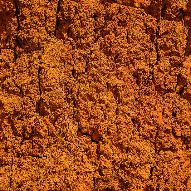HQ seamless tileable texture  of terra cotta rockface stock photo