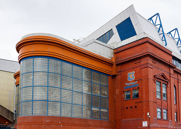 The Bill Struth Main Stand Glasgow, Scotland - July 26, 2014: The Bill Struth Main Stand at Ibrox Stadium, home of Glasgow Rangers Football Club in Scotland.  The stand is a category B listed building. ibrox stock pictures, royalty-free photos & images