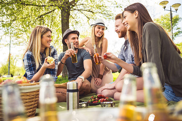 istock Enjoying a picnic with good friends 520046106