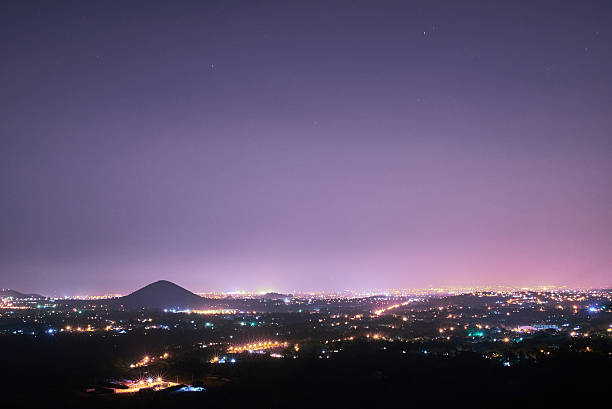 Managua city line light at night in Nicaragua