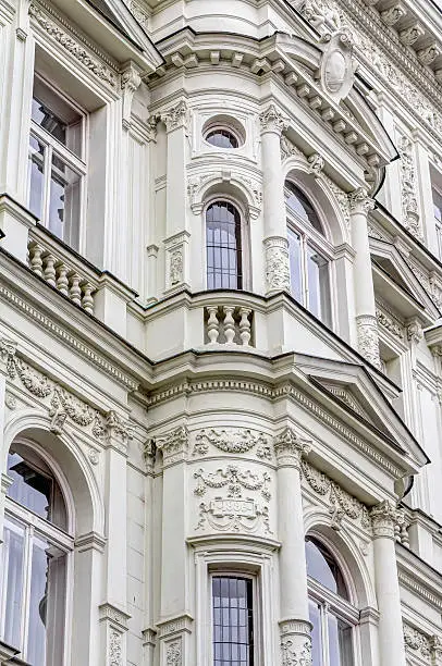 One of the residential buildings in the art-nouveau style in PragueOne of the residential buildings in the art-nouveau style in Prague