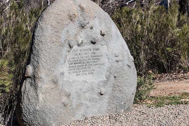 istock Old Mission Dam Stone Marker in San Diego 520049098