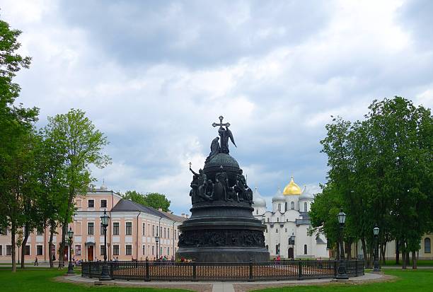 Monument Millennium of Russia in the Kremlin in Veliky Novgorod