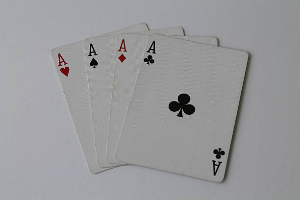 Four Aces Four aces from a deck of cards. hand fan photos stock pictures, royalty-free photos & images