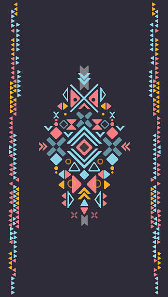 boho aztec ornament print eps8 vector art illustration