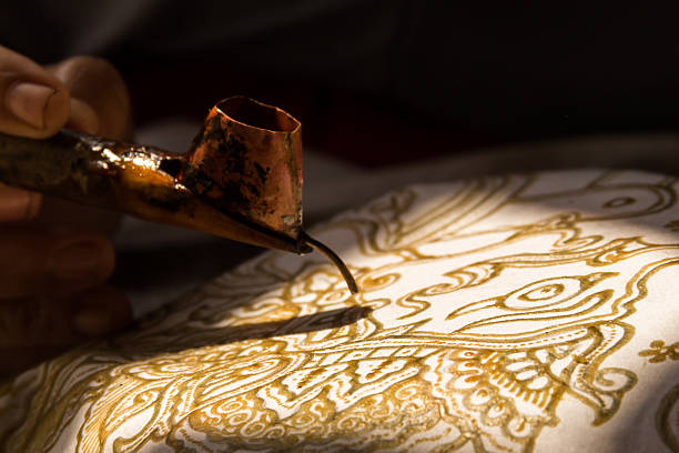 Canting and batik painting Batik painting is a Indonesia traditional painting. batik indonesia stock pictures, royalty-free photos & images