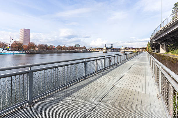 istock footpath on bridge and skyline and cityscape in portland 520058832