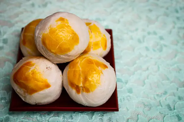 Photo of Chinese ancient dessert called 'Pia', Chinese pastry or moon cak