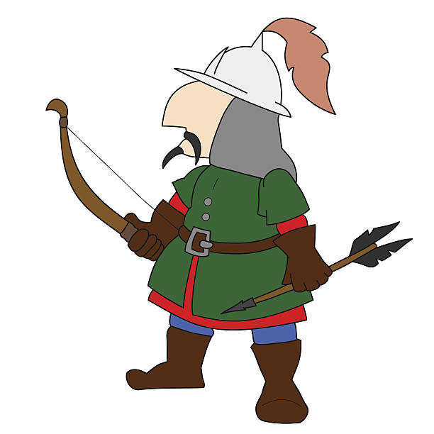 Mongolian archer with a bow. Mongolian archer with a bow. Cartoon world warriors series. famous archer stock illustrations