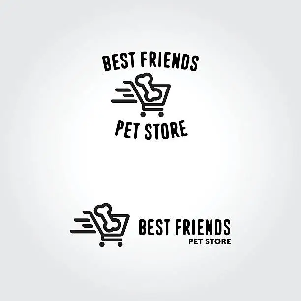 Vector illustration of Pet store funny logo template