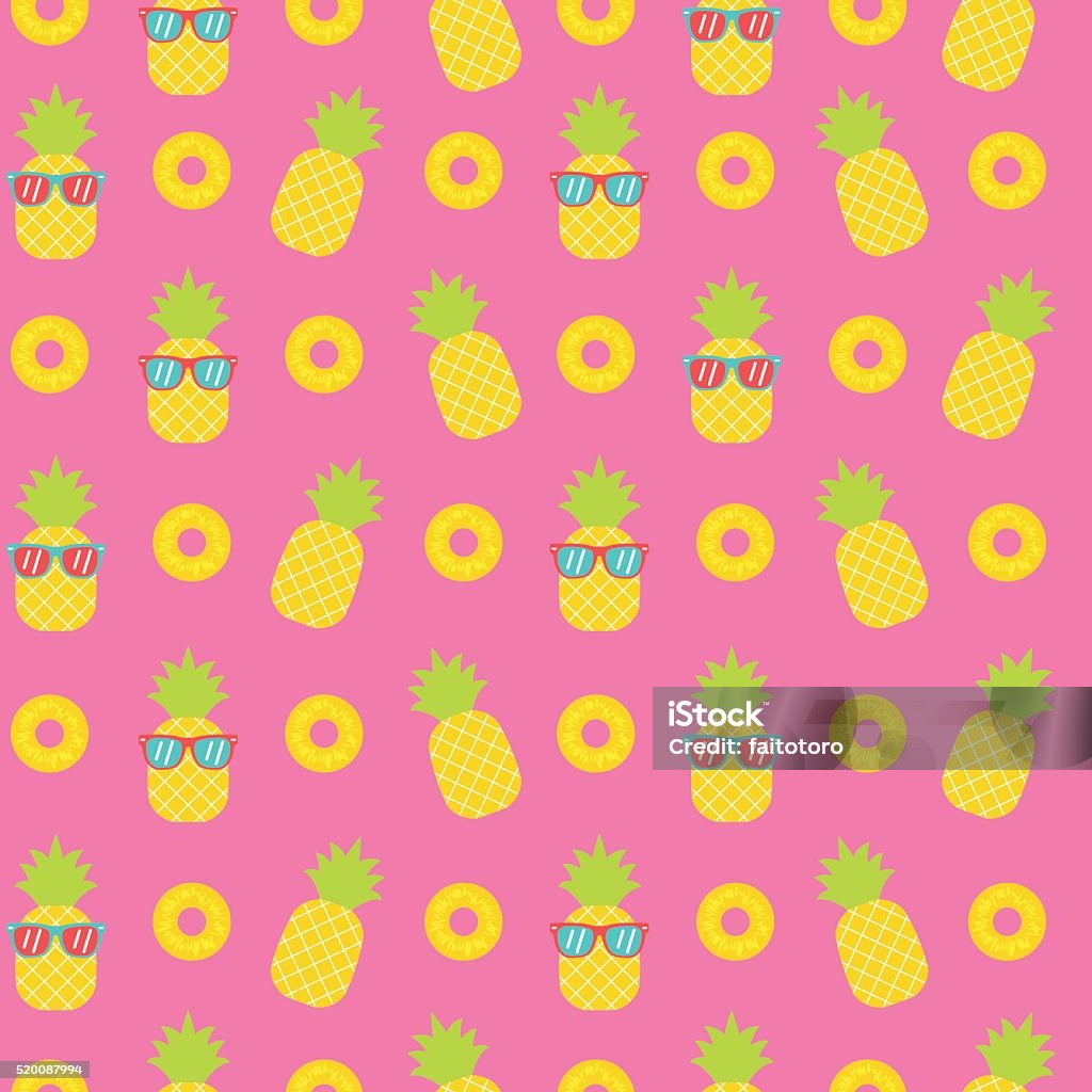 Niedlich nahtlose Muster Hintergrund Ananas - Lizenzfrei Ananas Vektorgrafik