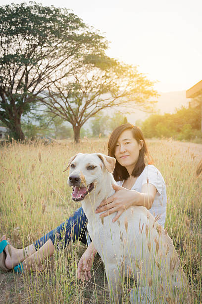 istock woman playing with friendly dog 520088836