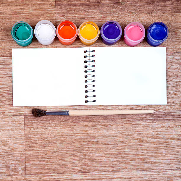 istock Subjects for creativity on a wooden background 520090706