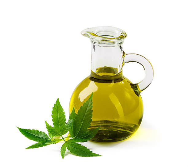 istock Hemp oil n a glass jar 520091232