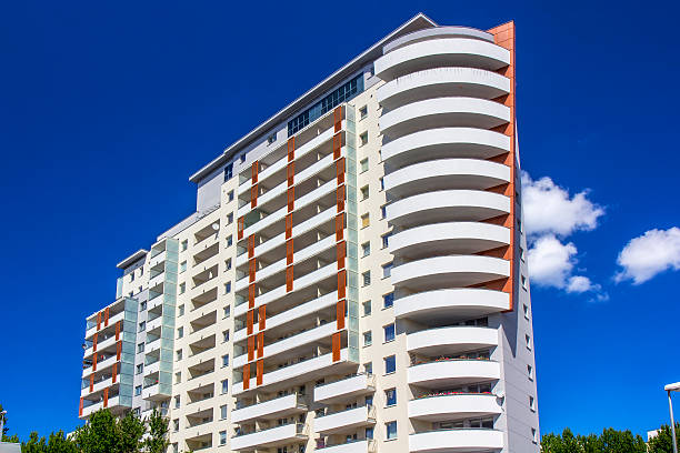 istock Modern white complex of apartment buildings 520094500