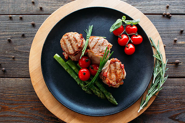 istock Grilled pork with organic vegetables 520095452