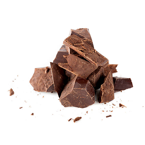 istock Pieces of chocolate closeup 520113003