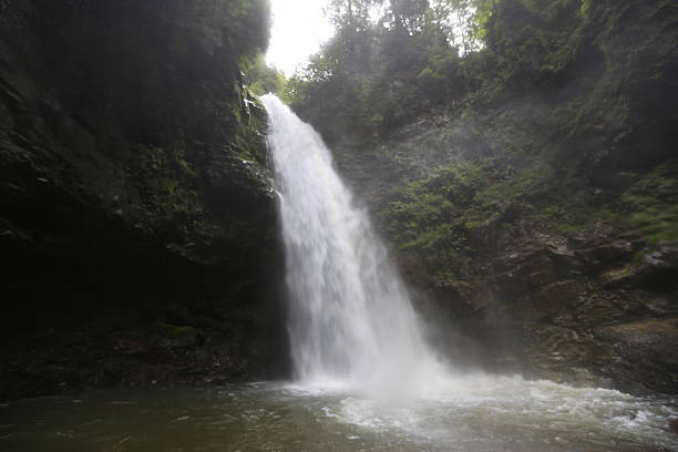 wasserfall - natural phenomenon waterfall rock tranquil scene stock-fotos und bilder