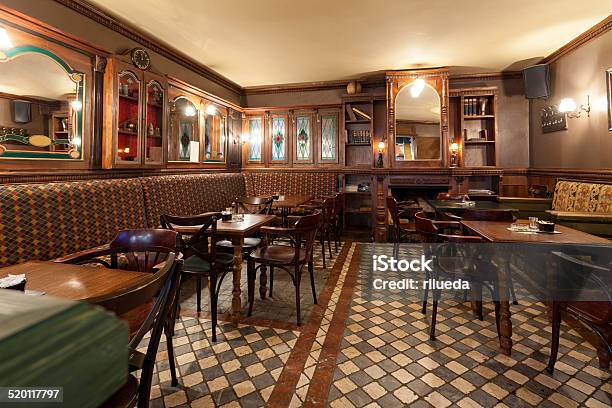 Interior Of A Pub Stock Photo - Download Image Now - Old-fashioned, Cafe, Pub