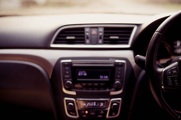 istock Blurred car Interior in pink tone. 520122758