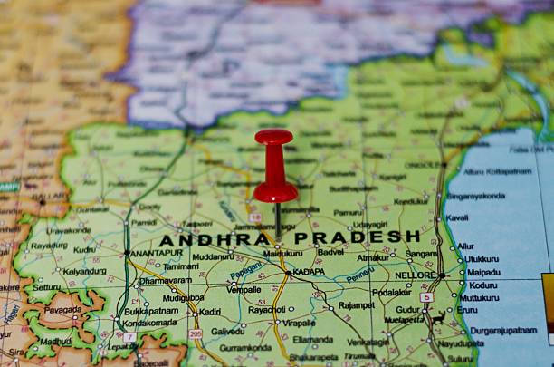 istock Andhra Pradesh Marked on Map with Red Pushpin 520123696