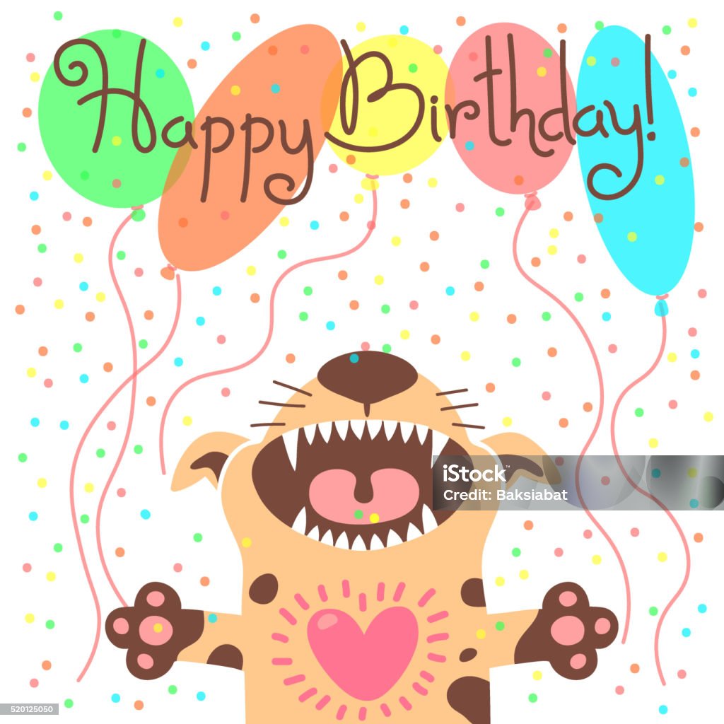 Cute Happy Birthday Card With Funny Puppy Stock Illustration - Download Image Now - Abstract, Animal, Anniversary - iStock Cute Happy Birthday Card With Funny Puppy Stock Illustration - Download Image Now - Abstract, Animal, Anniversary - iStock