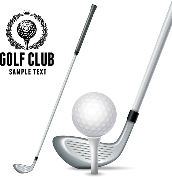 golf-ausstattung - golf club golf iron isolated stock-grafiken, -clipart, -cartoons und -symbole