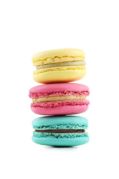 istock Tasty colorful macarons isolated on white 520126610