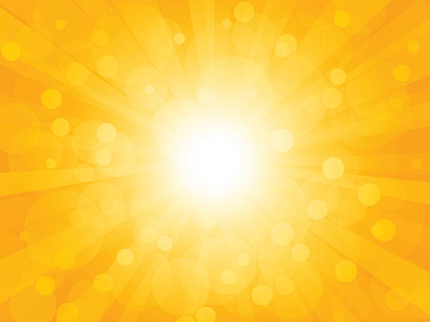 lato jaskrawe tło z promieniowaniem słonecznym - yellow color stock illustrations