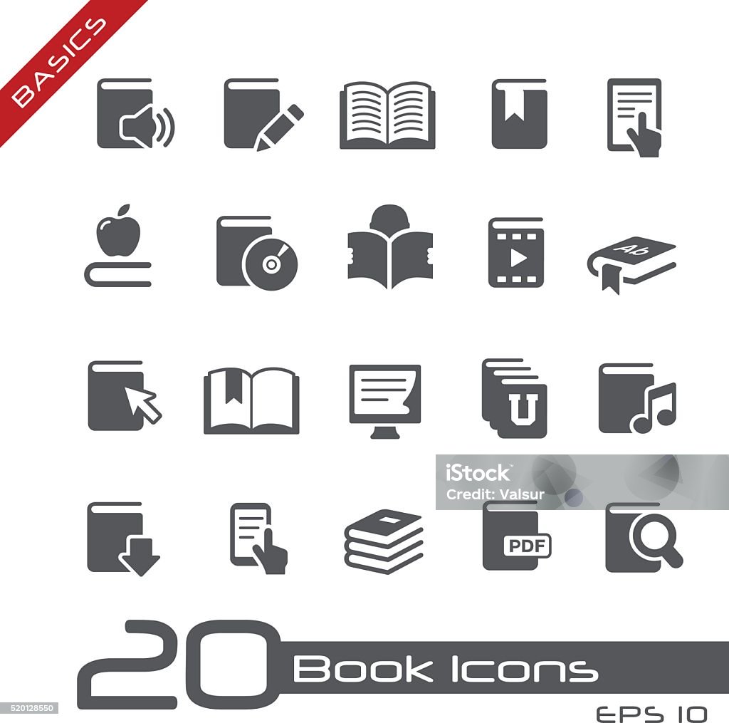 Iconos de libro :  nivel básico - arte vectorial de Ícono libre de derechos