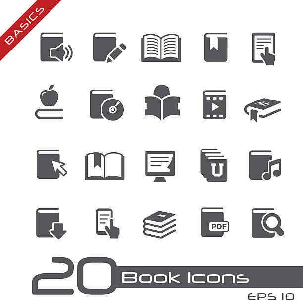 illustrations, cliparts, dessins animés et icônes de icônes de livre-gardistes - computer icon symbol e reader mobile phone