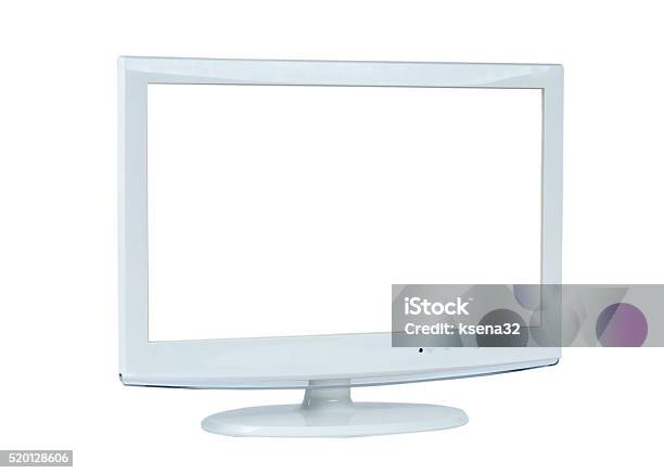Computer Screen Large White White Screen Isolated Stock Photo - Download Image Now - Computer ...