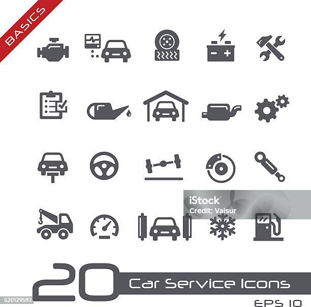 Car Service Icons Basics Stock Illustration - Download Image Now - Icon Symbol, Auto Repair Shop, Car