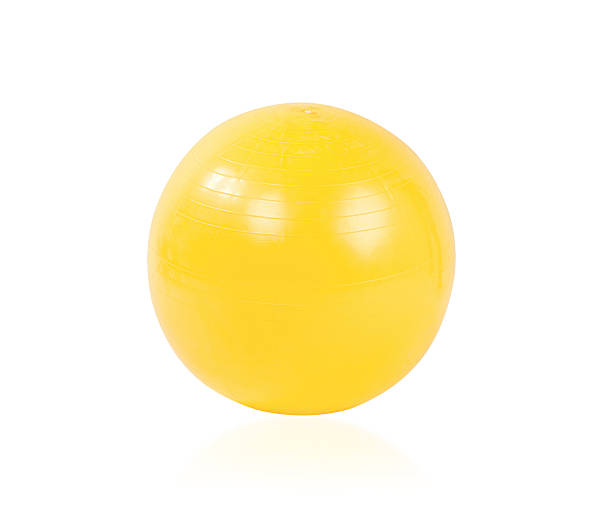 istock Yoga exercise gym ball isolated on white 520130329
