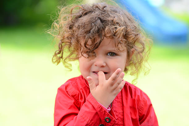 Sweet girl nail biting