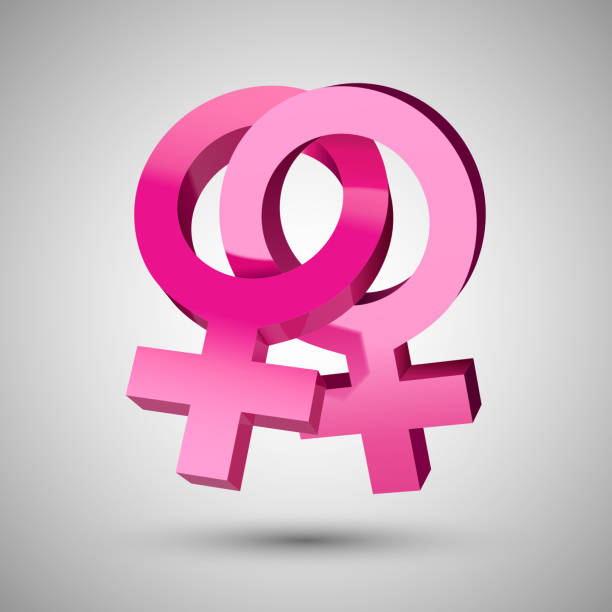 istock Vector 3D glossy icons on the gray background. Lesbian symbols. 520130606