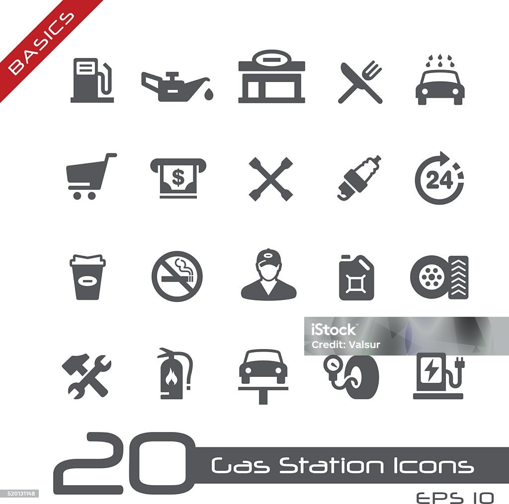 Gas Station Icons - Basics Vector icons for your website, print media or signalization. Icon Symbol stock vector