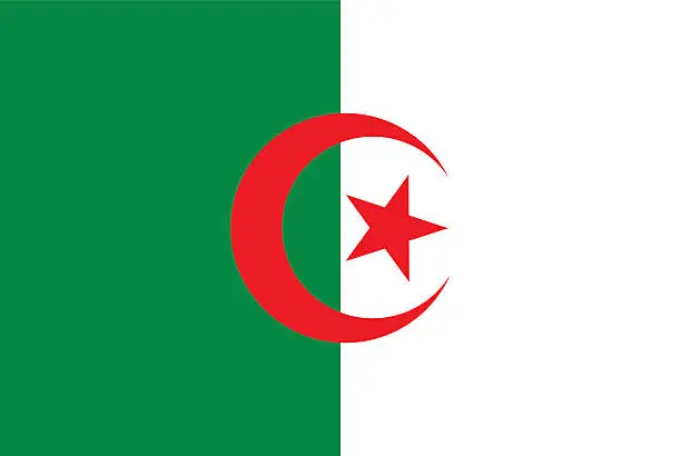 Vector illustration of Flag of Algeria
