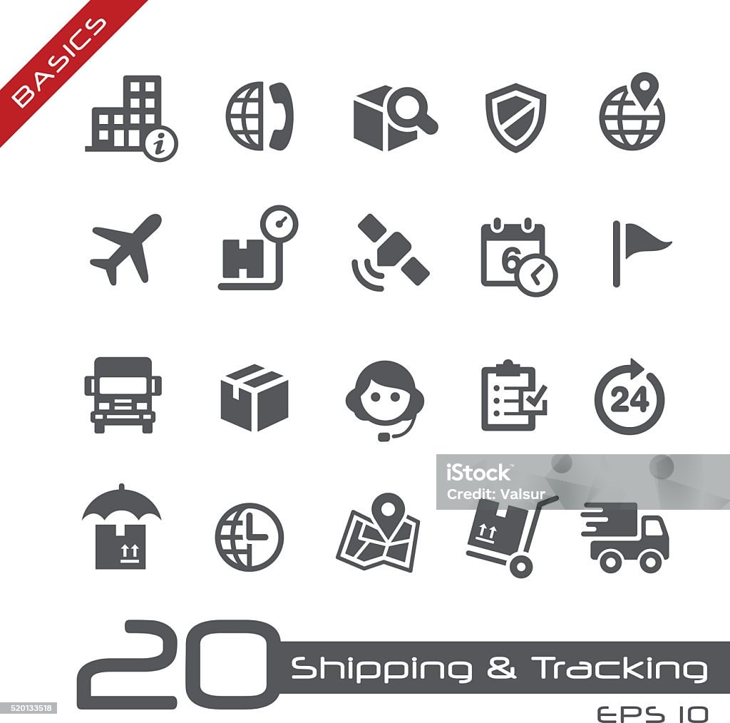 Shipping & Tracking Icons // Basics Vector icons for your website or printed media. Icon Symbol stock vector
