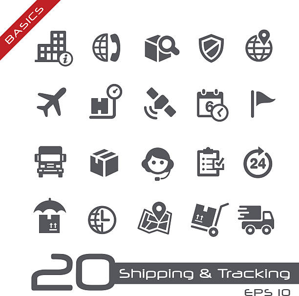 Shipping & Tracking Icons // Basics Vector icons for your website or printed media. truck trucking car van stock illustrations